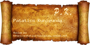 Patatics Kunigunda névjegykártya